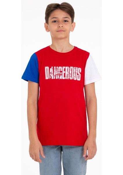 Kısa Kol Kırmızı Renk Erkek Çocuk Tshirt