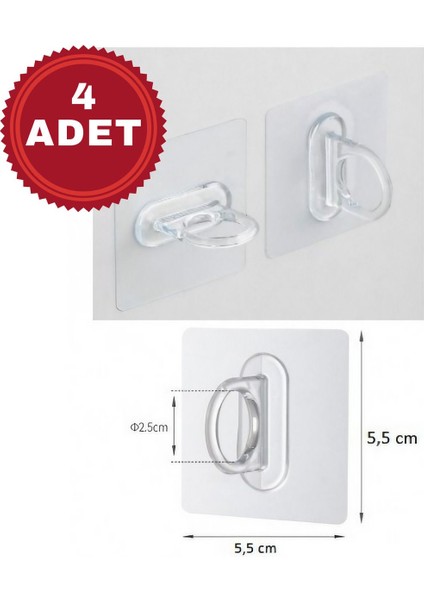 Kendinden Yapışkanlı Çok Amaçlı Yuvarlak Halka 4 Adet