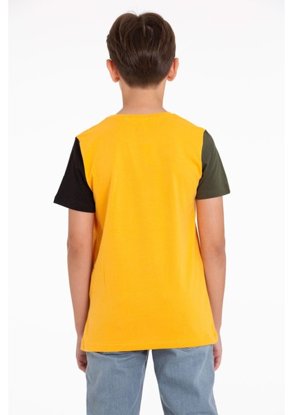 Kısa Kol Hardal Renk Erkek Çocuk Tshirt modelleri