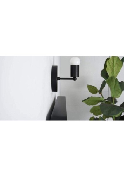 Şık Siyah Metal Duvar Aplik, Retro Tarz ile Zarafet Katın, E27 Ampüllü, 1'li Set