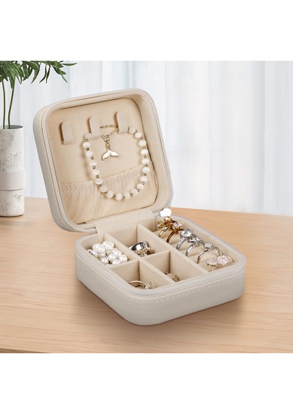 Mini Mücevher Organizatörü Seyahat Taşınabilir Mücevher Kutusu Kompakt Yüzük Çantası Dekoratif Aksesuar Kılıfı (Yurt Dışından)