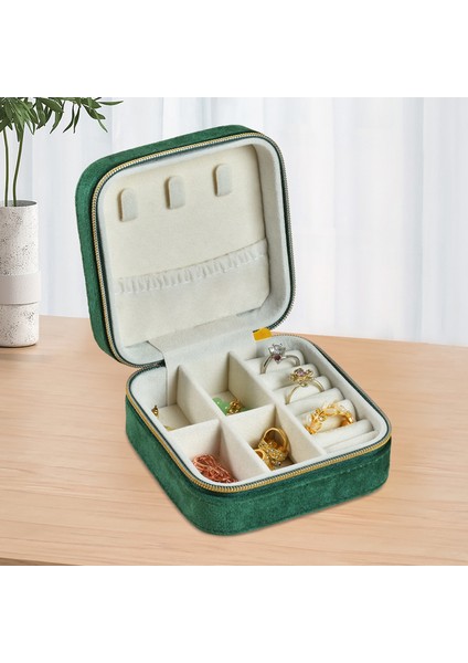 Mini Mücevher Organizatörü Seyahat Taşınabilir Mücevher Kutusu Kompakt Yüzük Çantası Dekoratif Aksesuar Kılıfı (Yurt Dışından)