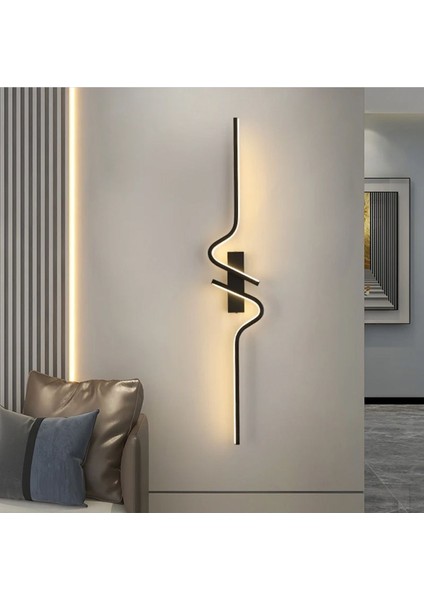 Modern 3 Renk Aplik, 100x24 cm, Antrasit gövde, E27 duy, 3 yıl garanti, metal materyal