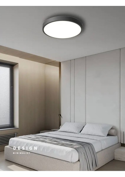 Modern Tavan Aplik Mat Siyah Gün Işığı 24WATT 30 x 30 cm Şık Görsellik Katar