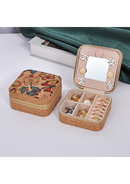 Çin Retro Hafif Lüks Taşınabilir Seyahat Mücevher Kutusu Küpe Yüzük Kolye Mücevher Saklama Kutusu (Yurt Dışından)