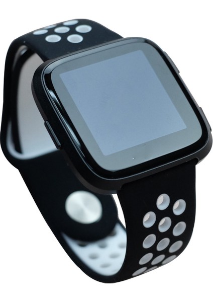 Fit Versa 3 Için Iki Renkli Silikon Kordonlu Saat Siyah Beyaz (Yurt Dışından) modelleri