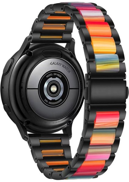 Samsung 22MM Üç Boncuklu Ste + Reçine Kayış Siyah Gökkuşağı Için (Yurt Dışından) fırsatları