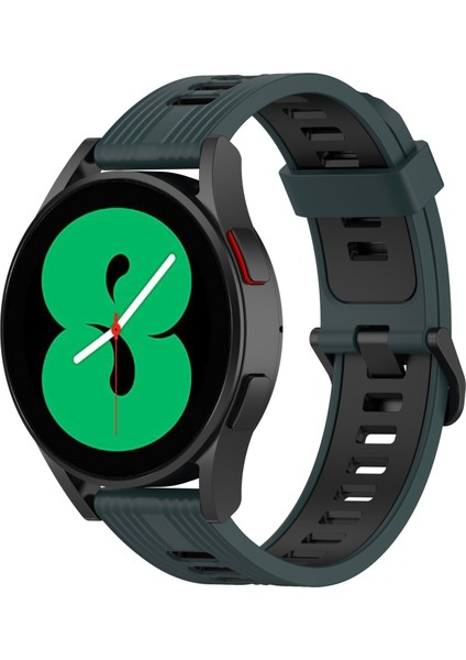Samsung Galaxy Watch 5 44MM Zeytin Yeşili+Siyah Için Silikon Watch Band (Yurt Dışından)