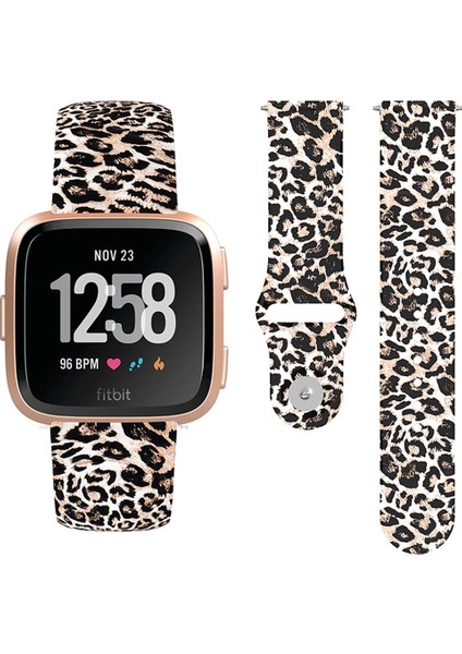 Fitbit Versa 2 / Lite Kahverengi Leopar Için Askı (Yurt Dışından)