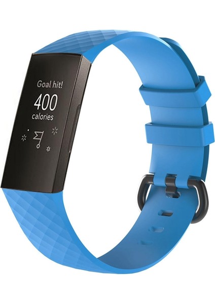 Fitbit Charge 3 Için Silikon Saat Bandı Küçük Boyut: 190*18MM Gök Mavisi (Yurt Dışından)