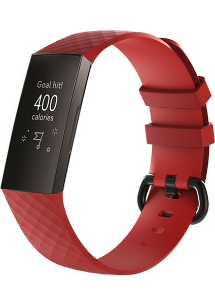 Fitbit Charge 3 Için Silikon Saat Bandı Küçük Boyut: 190*18MM Kırmızı (Yurt Dışından)