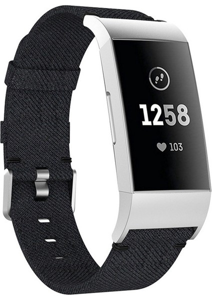 Fit Charge 3 Siyah Için Naylon Saat Bandı (Yurt Dışından)