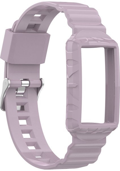 Fitbit Charge 4 Açık Mor Için Silikon Tek Vücut Zırhı Saat Kayışı (Yurt Dışından)