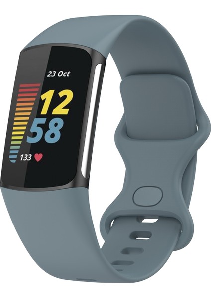 Fit Charge 5 Silikon Kordonlu Saat Için Çelik Mavi (Yurt Dışından)