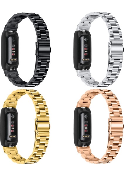 Fitbit Inspire 3 Gümüş Için Üç Boncuklu Paslanmaz Çelik Kayış (Yurt Dışından)