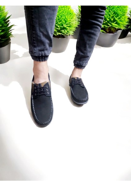 Erkek Günlük Nubuk Deri Bağcıklı Ortopedik Ayakkabı