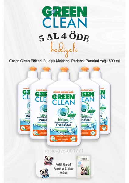 Bitkisel Bulaşık Makinesi Parlatıcı Portakal Yağlı 500 ml 5 Al 4 Öde ve Rosie Pamuk