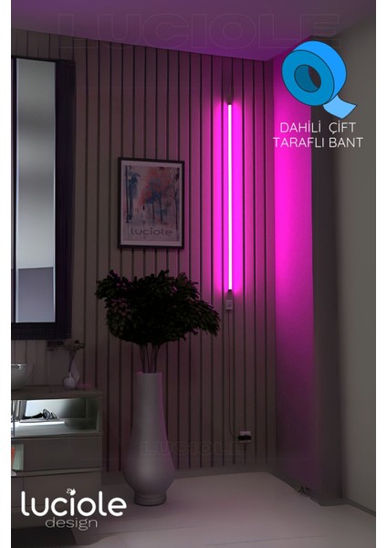 Renkli Uzaktan Kumandalı Köşe Aplik Işık, Yapışkanlı, Turkuaz, E14, Plastik fırsatları