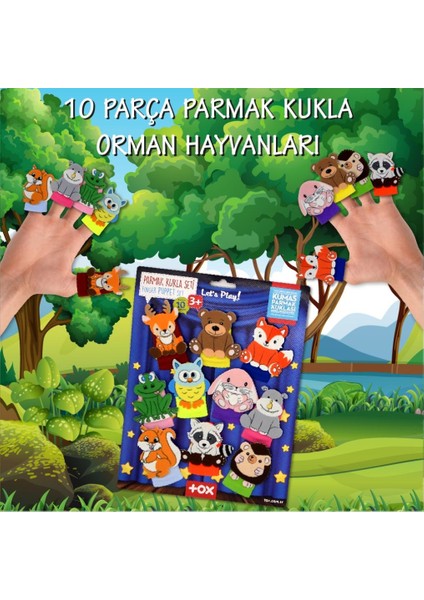 Orman Hayvanları 10 Parça Parmak Kukla Set T218