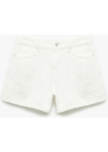 Yüksek Bel Cepli Pamuklu Mini Şort fırsatları