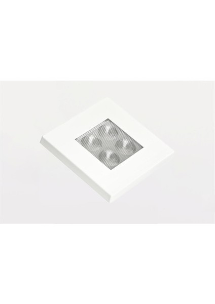 12V-24V TAVAN LAMBASI 4-LEDLİ KARE (GRİ ÇERÇEVELİ) (GÜN IŞIĞI) (75 MM) E9