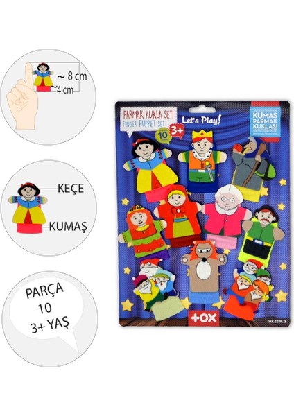Masal Kahramanları 10 Parça Parmak Kukla Set T225