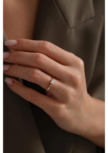 14 Ayar Sarı Tektaş Altın Yüzük fiyatları