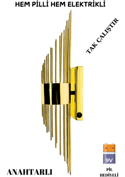 Modern ve şık metal duvar aydınlatması, enerji tasarruflu, altın renk, G9 duy tipi fırsatları