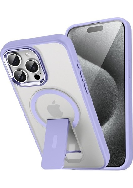 Apple iPhone 15 Pro Max Yüksek Kenarlıklı Magsafe Standlı Stable Kapak Kılıf