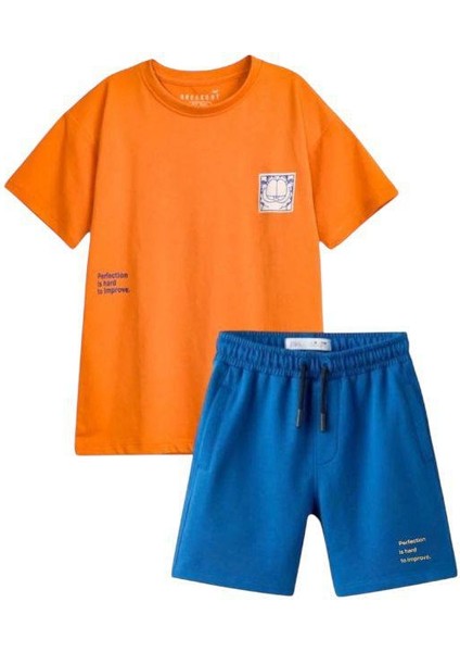 Garfıeld Baskı Desenli Erkek Çocuk Alt Üst Takım