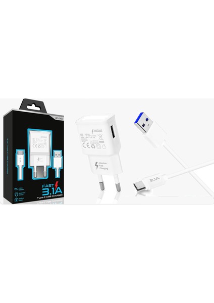 Şarj Aleti Takım Type-C 3.1A Qtop Q-CH05