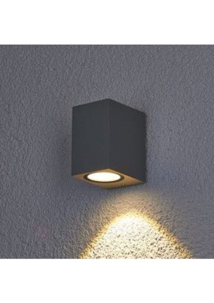 Modern tek yönlü iç ve dış mekan duvar apliği, antrasit renk, GU10 duy, şık tasarım