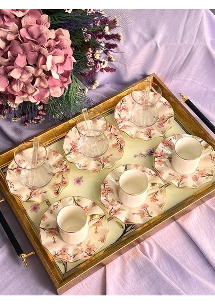 Avila Tepsili Çay Kahve Seti 25 Parça