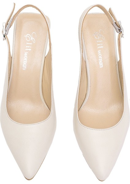 Elit Calissa Kadın Hakiki Deri Klasik Topuklu Ayakkabı Bej modelleri