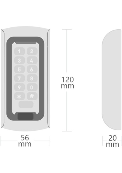 IP66 Su Geçirmez Iç-Dış Ortam Şifrematik Okuyucu NC-MSC02P (5067)