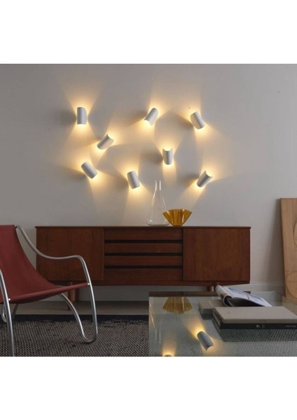 Modern 3W LED Duvar Aplik, Hareketli ve Dekoratif, Beyaz, Metal, G9 Duy
