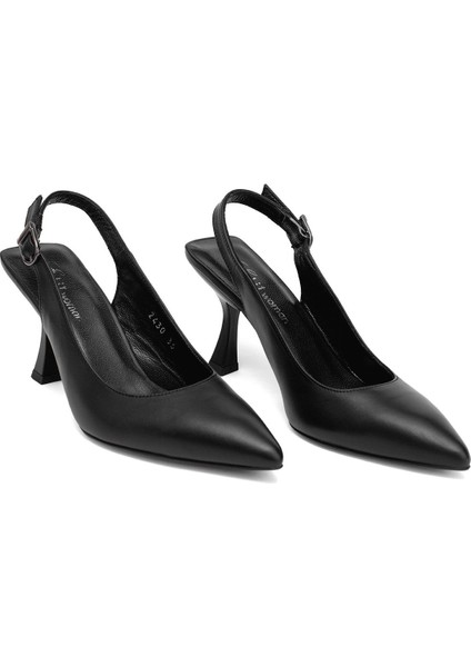 Elit Calissa Kadın Hakiki Deri Klasik Topuklu Ayakkabı Siyah fiyatları