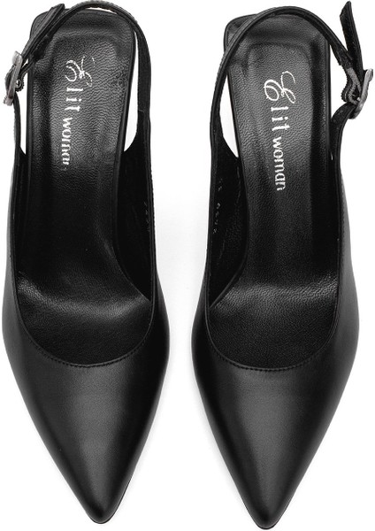 Elit Calissa Kadın Hakiki Deri Klasik Topuklu Ayakkabı Siyah fırsatları