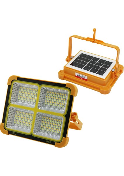 Solar LED Light Çakarlı Solar Projektör - Powerbank Kamp - Dış Mekan Güneş Enerjili 12000MAH- 84X4=336LED (5067)