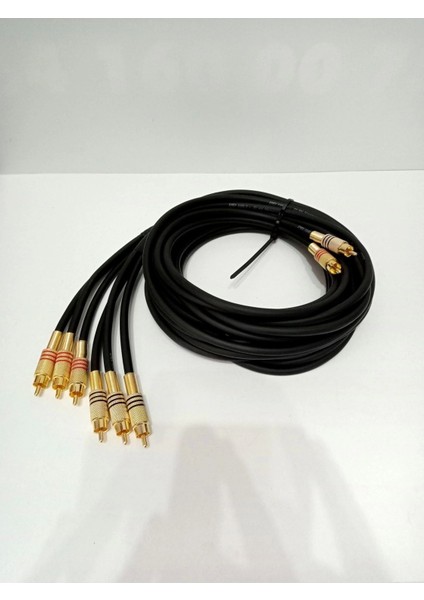Amfi Rca Kablosu - 2 Giriş 6 Çıkış - 1 Metre - El Yapımı %100 Bakır Parazit Yapmaz - Anfi Rca Kablo