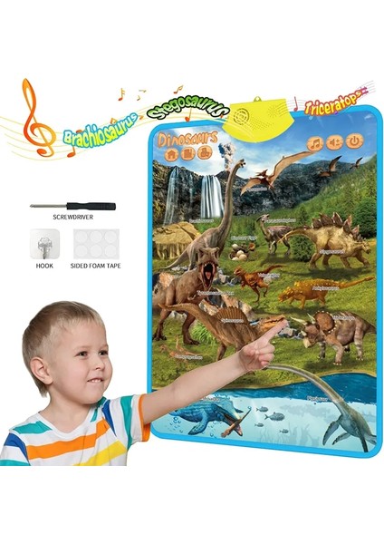 Ingilizce Alfabe Duvar Grafiği Konuşan Abc Mektupları 123S Müzik Poster Yürümeye Başlayan Çocuklar Için Eğitim Öğrenme Oyuncak Hediyeler Renk: Dinozor (Yurt Dışından)