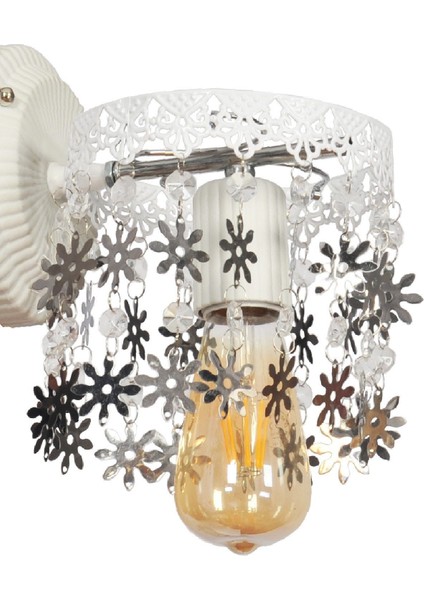 Krom detaylı beyaz uygulama, modern şıklık ve zarif tasarım, metal materyal, E27 duy. modelleri