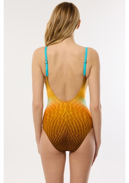 4300 Kahve Mavi Desenli Toparlayıcı Mayo modelleri