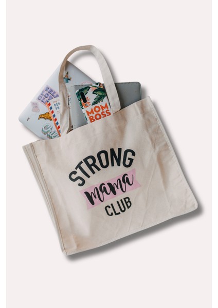 Strong Mama Club Kanvas Anne Çantası