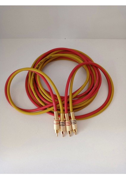Amfi Rca Kablosu 5 Metre %100 Bakır Sarı Kırmızı Rca Ses Aktarım Kablosu El Yapımı 5 Metre
