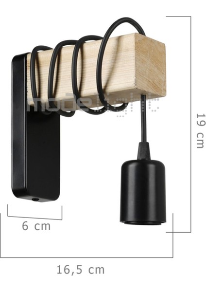 Modern Siyah Ahşap Duylu Aplik, Zarif ve Şık Dekorasyon Parçası fırsatları