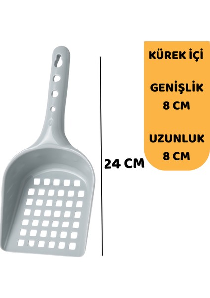Kedi Kumu Küreği Plastik Kare Delikli Kolay Temizlenebilir Asılabilir Saplı Kürek Evcil Hayvan Kum Temizleme Küreği 8X24 cm