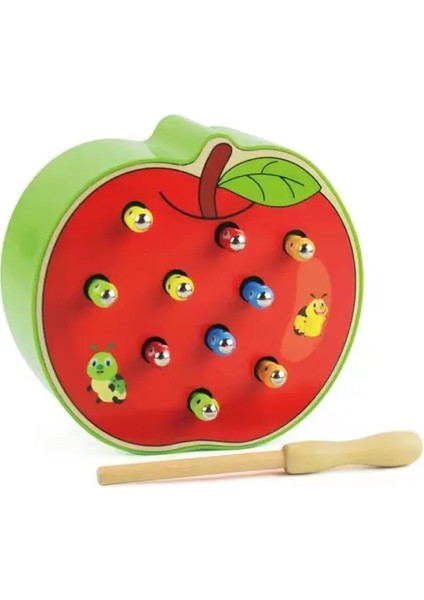 Bebek Oyuncaklar Ahşap Yakalayan Solucanlar Oyunu 3D Bulmaca Erken Çocuklar Eğitim Oyuncakları Montessori Manyetik Etkileşimli Oyunlar Hediye Rengi Için: Elma (Yurt Dışından)
