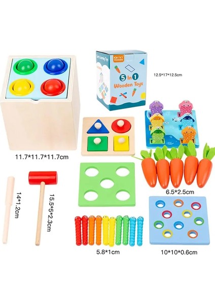 Ahşap Montessori Oyuncakları Kit Nesne Olumsuzluk Kutusu Para Pozisyonu Havuç Yürümeye Başlayan Yürüyen Yürümeye Başlangıç ​​şeker Sıracı Top Bırak Oyuncakları Agecolor: E (Yurt Dışından)