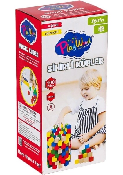 Nessiworld ONY-359 Ahşap Sihirli Küpler 100 Parça -Onyıl Oyuncak